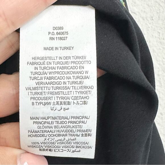 NWT BODEN Boden Gathered Yoke Midi Dress Size 6 Black Floral - Picture 8 of 8